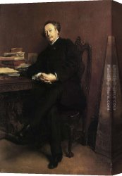 Meissonier Canvas Paintings - Portrait of Alexandre Dumas, Jr by Jean-Louis Ernest Meissonier
