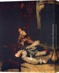 Meissonier Canvas Paintings - The End of the Game of Cards by Jean-Louis Ernest Meissonier