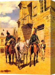 Meissonier Canvas Paintings - The Halt by Jean-Louis Ernest Meissonier