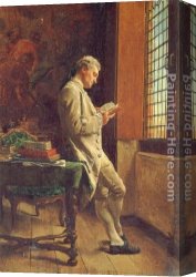 Meissonier Canvas Paintings - The Reader in White by Jean-Louis Ernest Meissonier