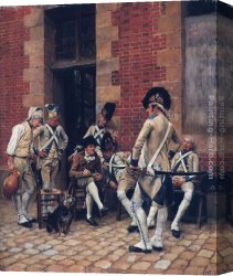 Meissonier Canvas Paintings - The Sergeant's Portrait by Jean-Louis Ernest Meissonier