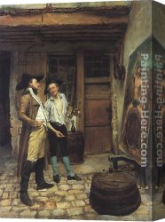 Meissonier Canvas Paintings - The Sign Painter by Jean-Louis Ernest Meissonier