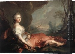 Nattier Canvas Paintings - Marie Adelaide of France as Diana by Jean Marc Nattier