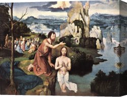 Baptism of Christ Canvas Paintings - Baptism of Christ by Joachim Patenier