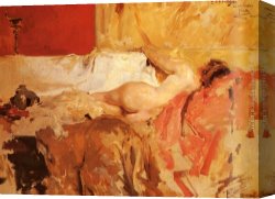 Joaquin Sorolla Y Bastida Canvas Paintings - Bacante by Joaquin Sorolla y Bastida