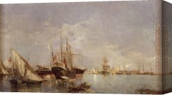 Valencia Canvas Paintings - Port of Valencia by Joaquin Sorolla y Bastida