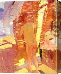 Joaquin Sorolla Y Bastida Canvas Paintings - The Inquisitive Child by Joaquin Sorolla y Bastida