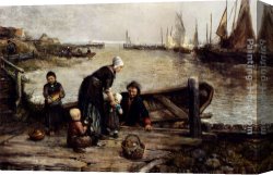 Fisherman's Canvas Paintings - A Fisherman's Family, Marken by Johan Mari Ten Kate
