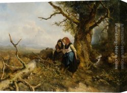 The Wasp's Nest Canvas Paintings - At the Partridges Nest by Johan Mari Ten Kate