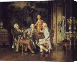 Player Canvas Paintings - The Chess Players by Johann Hamza