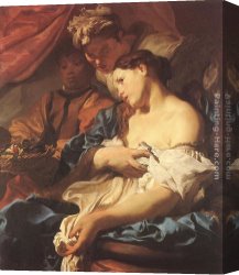 Johannes Vermeer Canvas Paintings - The Death of Cleopatra by Johann Liss