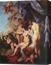 Mirror Canvas Paintings - Venus in front of the Mirror by Johann Liss