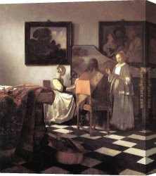 Cafe Concert Singer Canvas Paintings - The Concert by Johannes Vermeer