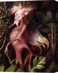The Wasp's Nest Canvas Paintings - Fairies In A Bird's Nest (detail 4) by John Anster Fitzgerald