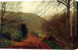 Scarborough Canvas Paintings - Forge Valley Scarborough by John Atkinson Grimshaw