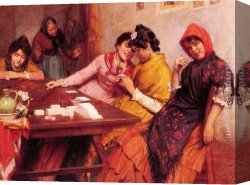 Maker Canvas Paintings - The Cigarette Makers of Seville by John Bagnold Burgess