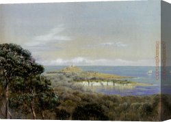 Brett Canvas Paintings - Pointe St Hospice, Cap Ferrat, From St Jean by John Brett