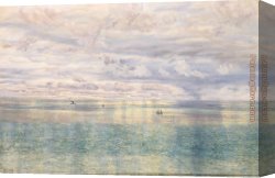 Brett Canvas Paintings - The Sicilian Sea, From the Taormina Cliffs by John Brett