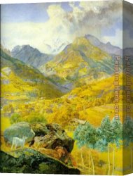 Brett Canvas Paintings - The Val d Aosta by John Brett