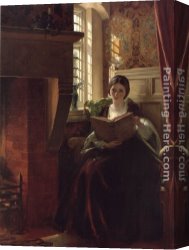 A Corner of The Apartment Canvas Paintings - A Pleasant Corner by John Callcott Horsley