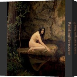 John Linnell Canvas Paintings - The Water Nymph by John Collier