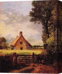 Constable's Canvas Paintings - A Cottage in a Cornfield by John Constable