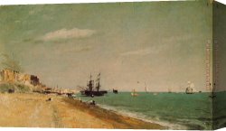 Constable's Canvas Paintings - Brighton Beach with Colliers by John Constable