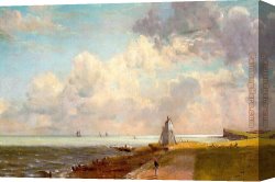 Constable's Canvas Paintings - Harwich Lighthouse by John Constable