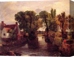 Constable's Canvas Paintings - Mill Stream by John Constable