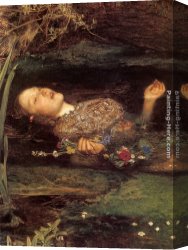 Ophelia Canvas Paintings - Ophelia detail by John Everett Millais