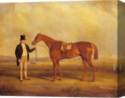 Dangerous Liaisons Canvas Paintings - A Gentleman Holding Dangerous, the Winner of the 1833 Derby by John Ferneley Snr