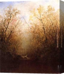 Kensett Canvas Paintings - Bash Bish Falls II by John Frederick Kensett