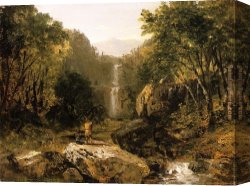 Kensett Canvas Paintings - Catskill Mountain Scenery by John Frederick Kensett