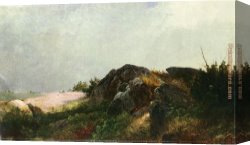 Kensett Canvas Paintings - Clearing Off by John Frederick Kensett