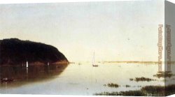 Kensett Canvas Paintings - Shrewsbury River by John Frederick Kensett