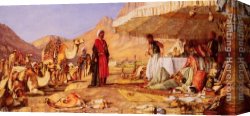 Deserted Canvas Paintings - A Frank Encampment In The Desert Of Mount Sinai by John Frederick Lewis