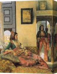 Before a Mosque (cairo) Canvas Paintings - Life in the Hareem, Cairo by John Frederick Lewis