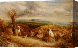 John Linnell Canvas Paintings - Haymakers by John Linnell