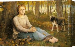 A Shepherdess with Her Flock Canvas Paintings - A Shepherdess and her Flock by John Macallan Swan