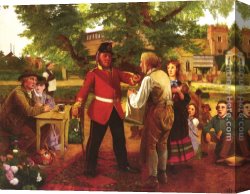 Sergeant's Canvas Paintings - The Recruiting Sergeant by John Mulcaster Carrick