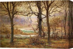 Ottis Canvas Paintings - Autumn on the Whitewater by John Ottis Adams
