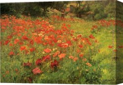 Ottis Canvas Paintings - In Poppyland by John Ottis Adams
