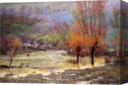 Ottis Canvas Paintings - November Freshet by John Ottis Adams