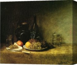 Ottis Canvas Paintings - Still Life 1883 by John Ottis Adams