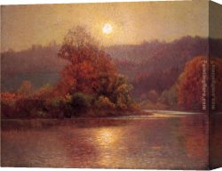 Ottis Canvas Paintings - The Closing of an Autumn Day by John Ottis Adams