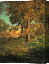 Ottis Canvas Paintings - Thornberry's Pasture Brooklyn Indiana by John Ottis Adams