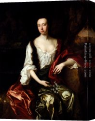 The Martyrdom of St Margaret Canvas Paintings - Portrait Of Thomas Brotherton Wife, Margaret by John Riley