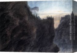 Grande Canvas Paintings - Entrance to the Valley of Grande Chartreuse in Dauphin&eacute; by John Robert Cozens