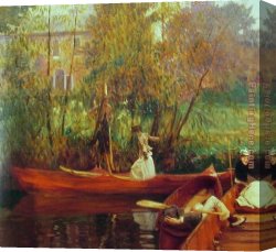 The Boating Party Canvas Paintings - A Boating Party by John Singer Sargent