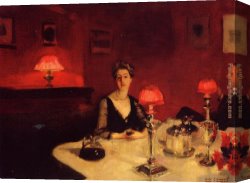 The Night Patrol at Smyrna Canvas Paintings - A Dinner Table at Night by John Singer Sargent